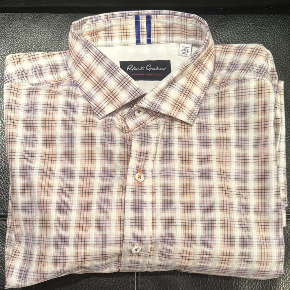 Robert Graham Purple and Orange Casual Button Down Shirt